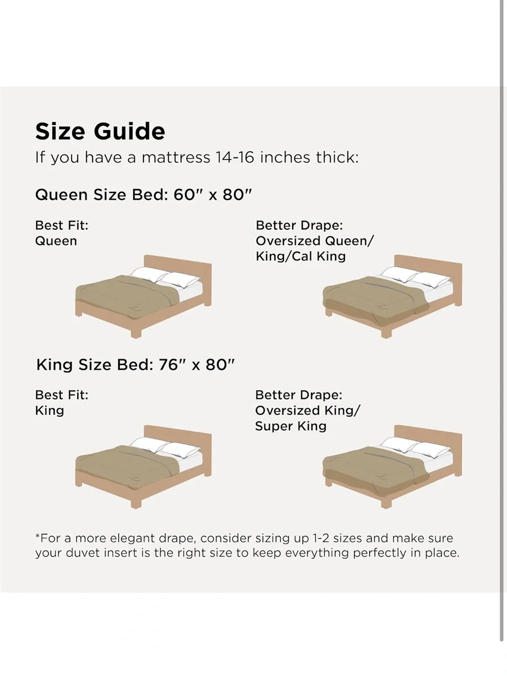 NEW Bedsure 100% Washed Cotton Duvet Cover Set Oversized King - Brown Minimalist